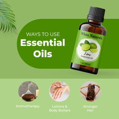 Amber glass bottle protects purity and potency of White Naturals Lime Oil.