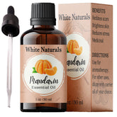 White Naturals Mandarin oil bottle close-up for pure aromatherapy at home.