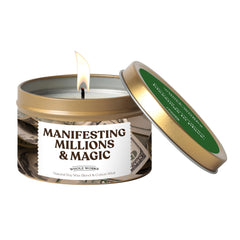 Whole Works energy cleansing candle label close-up for home rituals and calm ambiance.