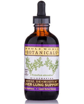 Whole World Botanicals Royal Desmodium bottle for liver-lung support benefits.