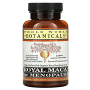 Whole World Royal Maca 120 gel capsules in bottle for menopause support and daily wellness.