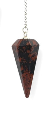 Wholesale Gem Shop mahogany obsidian pendulum faceted front for meditation focus