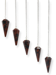 Wholesale Gem Shop mahogany obsidian pendulum in velvet pouch, ready for gifting