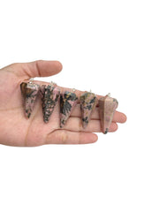 Wholesale Gem Shop rhodonite pendulum cord suspension as a simple dowsing tool