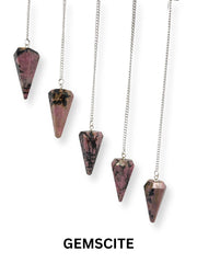 Wholesale Gem Shop rhodonite pendulum facets catch light for mindful exploration