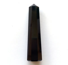 Wholesale Gem Shop black agate obelisk 70mm altar-display inspires calm and decorative energy