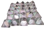 Wholesale Gem Shop clear quartz pyramid 10pcs ideal for meditation and decor.