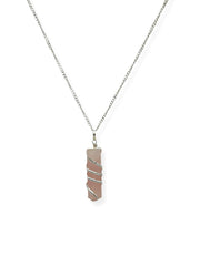 Wholesale Gem Shop crystal point pencil pendant necklace wire-wrapped on a silver chain for a natural focal point