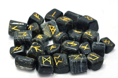 Engraved gold-letter runes on natural stones from WholesaleGemShop