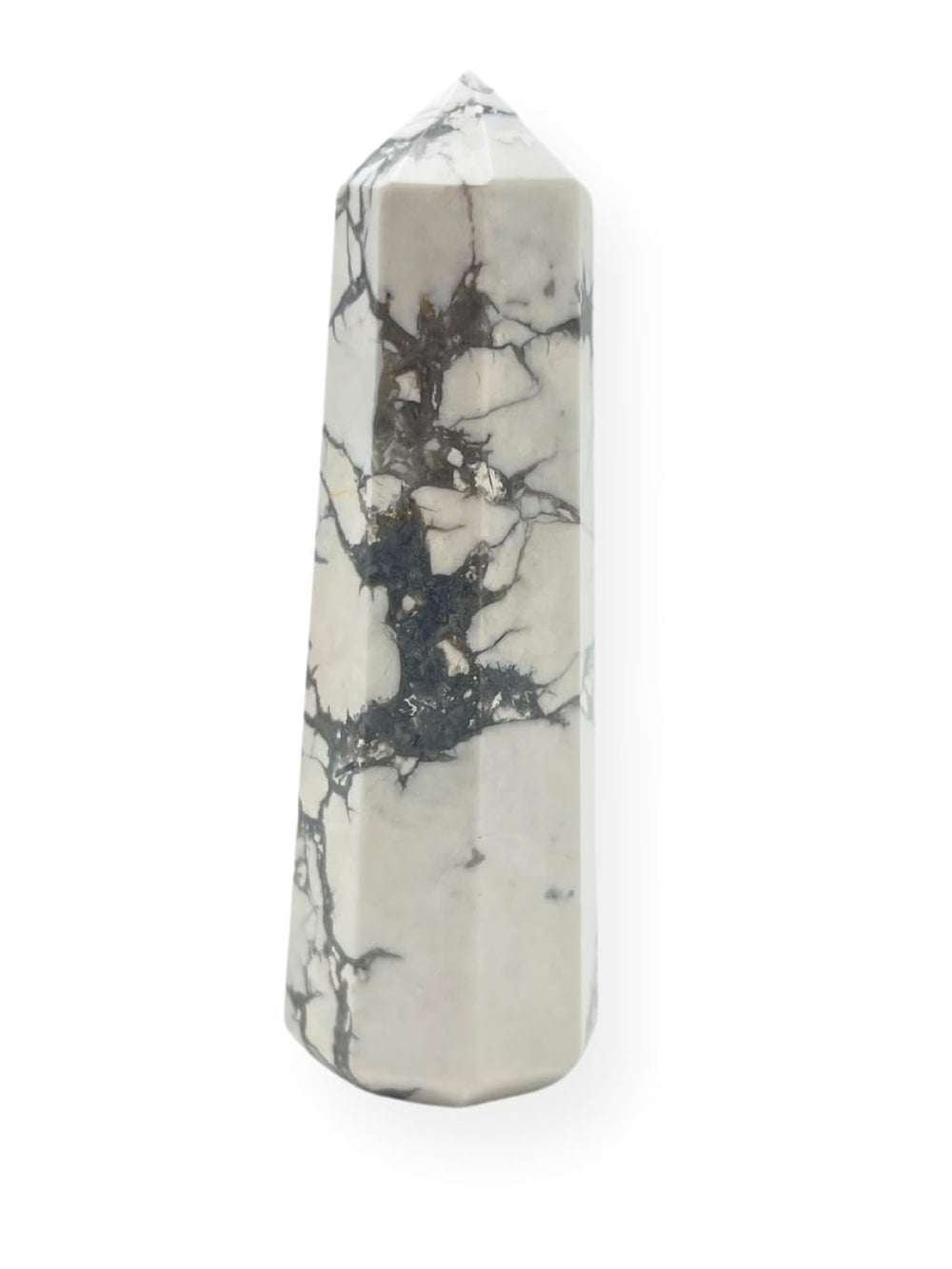 Wholesale Gem Shop howlite obelisk 3-inch jumbo facet for meditation and protection