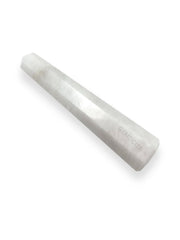 WholesaleGemShop Snow Quartz Obelisk 70mm close-up facet shows texture and color variation