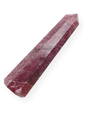 WholesaleGemShop Strawberry Quartz Obelisk close-up facets reveal natural patterns for collection