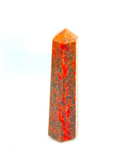 WholesaleGemShop Unakite Obelisk Tower 3 inch front view enhances focus and spiritual protection