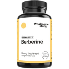 Wholesome Story Berberine 1500mg bottle shows clear packaging for daily use.