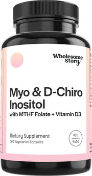 Wholesome Story Myo-Inositol capsules bottle cap showing easy daily dosage