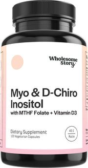 Wholesome Story Myo-Inositol capsules bottle for hormonal balance.