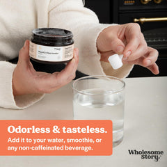 Wholesome Story mixed-beverage cup demonstrates versatile use in smoothies or water.