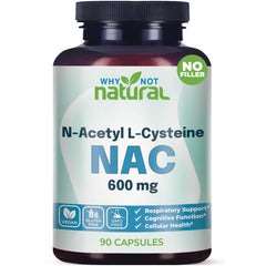 Why Not Natural NAC 600 mg bottle cap close-up for easy daily dosing.