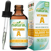 Why Not Natural Vitamin A Drops bottle with pour spout for easy dosing and skin support