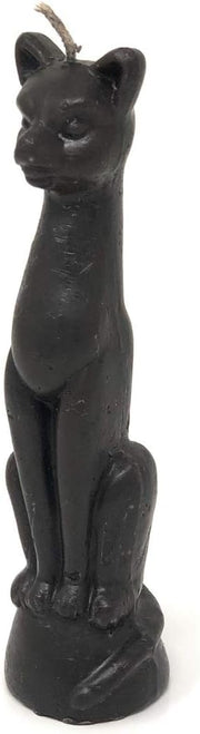 Wickypicky Black Lucky Cat Candle on an altar for good luck and protection.