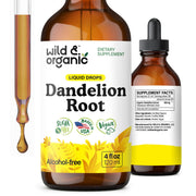 Wild & Organic Dandelion Root Drops bottle front for daily liver support