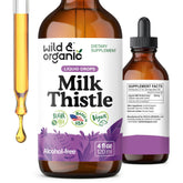 Wild & Organic Milk Thistle Drops bottle showing potential liver support.