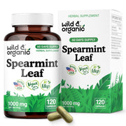 Wild & Organic spearmint capsules bottle for digestive support