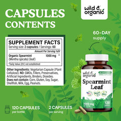 Wild & Organic spearmint leaf powder capsule texture