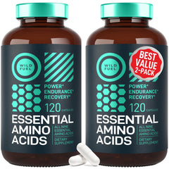 WILD FUEL Essential Amino Acids bottle hero supports daily energy and recovery potential.