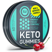 WILD FUEL MCT Gummies cherry bottle shows keto energy