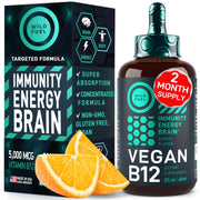 WILD FUEL vegan B12 liquid drops bottle-front for high-potency daily use