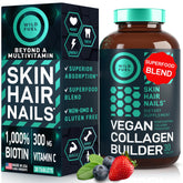 WILD FUEL Vegan Collagen Builder bottle shows packaging for daily plant-based wellness.