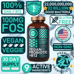 Wild Fuel Vegan Probiotic Plus label front communicates vegan and gluten-free credentials