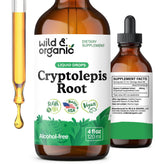 Wild & Organic cryptolepis tincture bottle front view for detox and immune support.