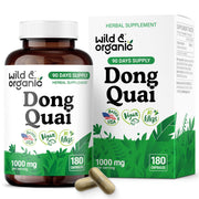 Wild & Organic Dong Quai capsules bottle showing a 90-day supply.