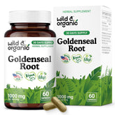 Wild & Organic Goldenseal root bottle for daily use and convenience.