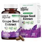Wild & Organic grape seed extract capsules bottle for daily antioxidant support