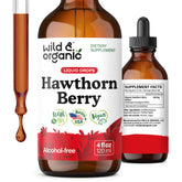 Wild & Organic Hawthorn Berry Tincture bottle for easy daily use