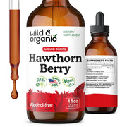 Wild & Organic Hawthorn Berry Tincture bottle for easy daily use