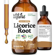 Wild & Organic licorice tincture bottle for digestive support in daily routines