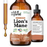 Wild & Organic Lions Mane Liquid Drops bottle shown for focused daily use