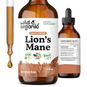 Wild & Organic Lions Mane Liquid Drops bottle shown for focused daily use