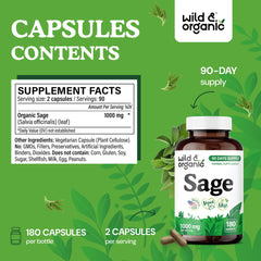 Wild and Organic sage leaves close up highlighting natural herb quality for wellness