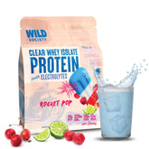 Wild Society Clear Whey bottle label showing transparent, refreshing protein option for post‑workout hydration.