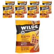 Wilde Brands Protein Chips Chicken and Waffles packaging front for on-the-go paleo snacking.
