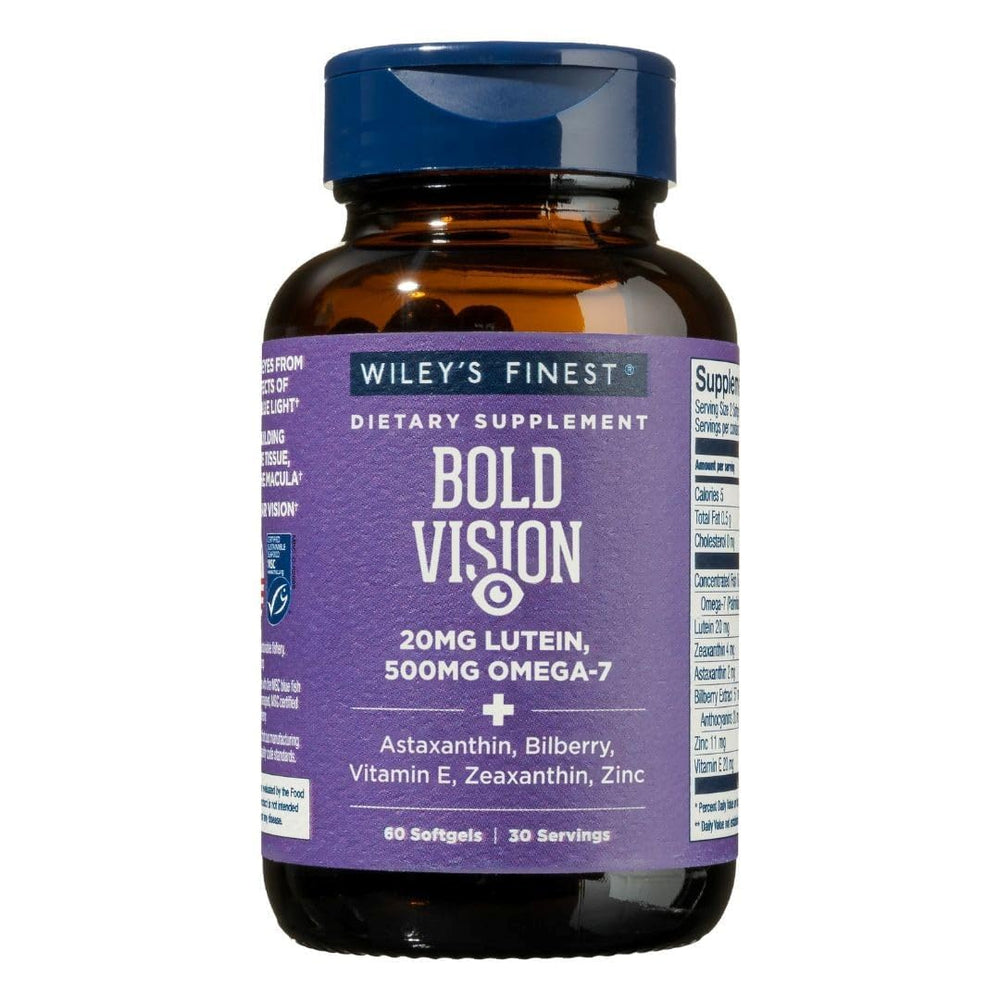 Wiley's Finest Bold Vision: botella de cápsulas suaves para la salud ocular