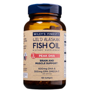 Wiley's Finest Peak DHA bottle—high potency omega-3 for daily omega-3 support.