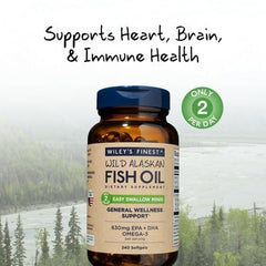 Close-up of Wiley's Finest minis softgels with no fishy aftertaste