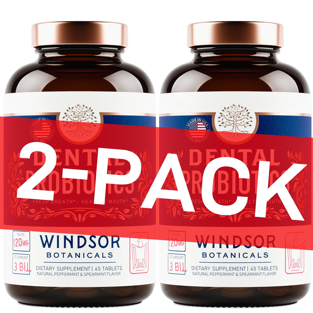 Windsor Botanicals oral probiotics bottle front view for daily use