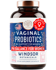 WINDSOR BOTANICALS vaginal probiotics bottle for intimate health support